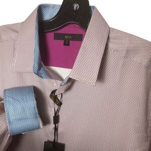 Men's Dress Shirt,Med,satin feel like ,Slim fit,two tone ,career,event ,NWT EC